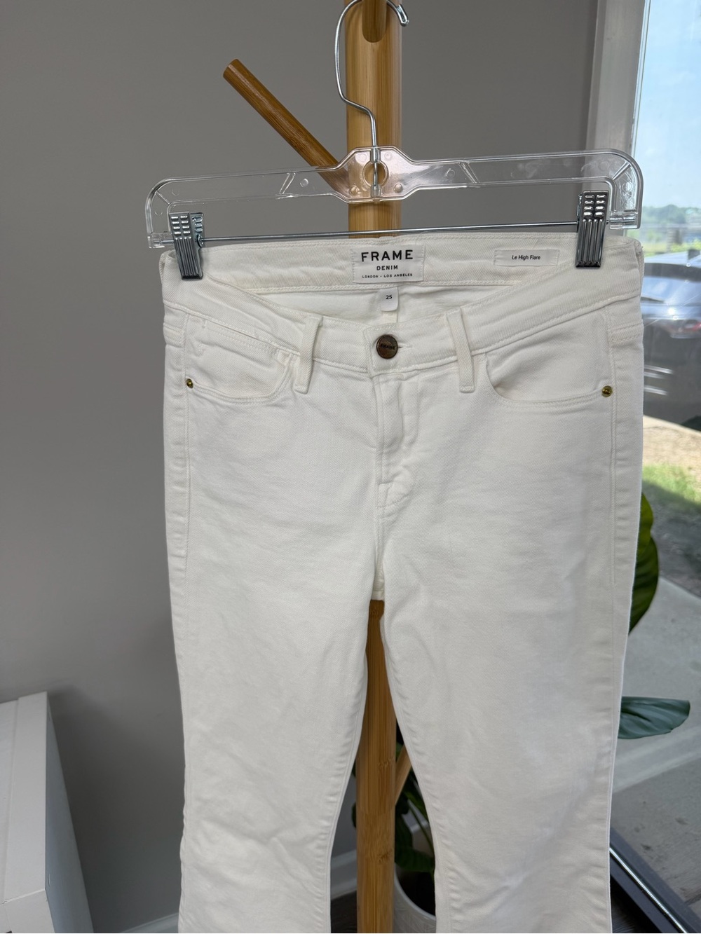 Frame Denim Le High Flare White Jeans Sz 25 - Picture 2 of 7